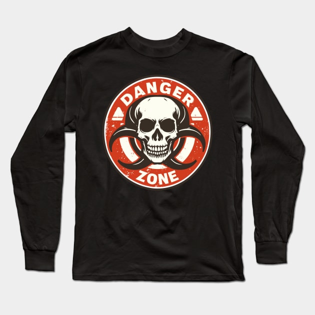 Biohazard Danger Zone Long Sleeve T-Shirt by TomFrontierArt